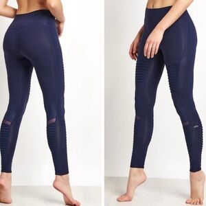 Alo High Waist Moto Leggings Navy Blue XS